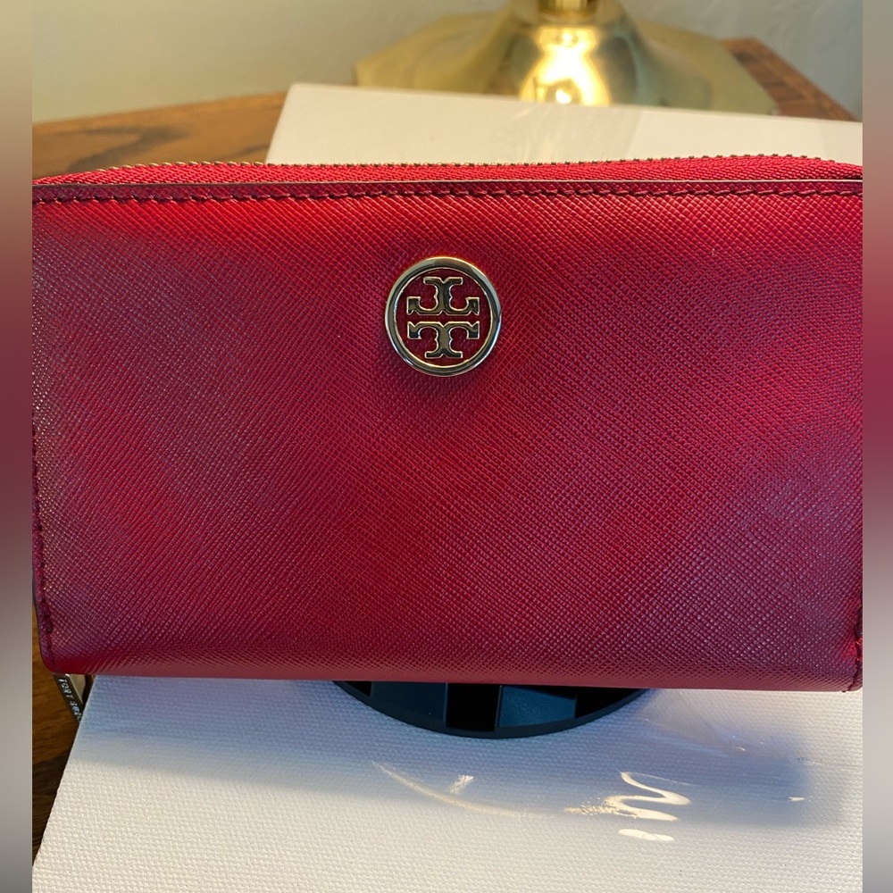 Tory Burch Red Leather Continental Wallet!!